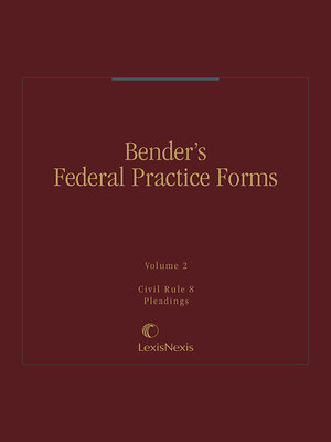 cover image of Bender's Federal Practice Forms